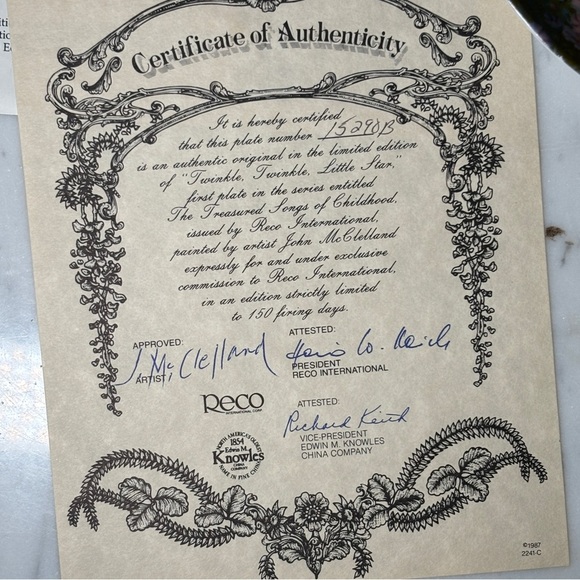 Reco Collector Plates Set | Twinkle & Tisket by John McClelland | COA & Box - Picture 9 of 10